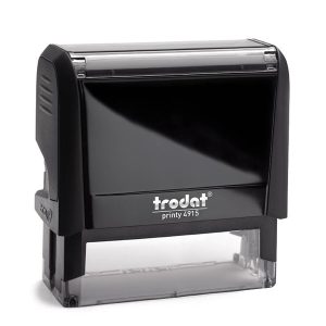 TRODAT PRINTY 4915 Timbro Autoinchiostrante Rettangolare Eco Nero 70×25 mm Testo a 6-7 righe con Cartuccia Rossa