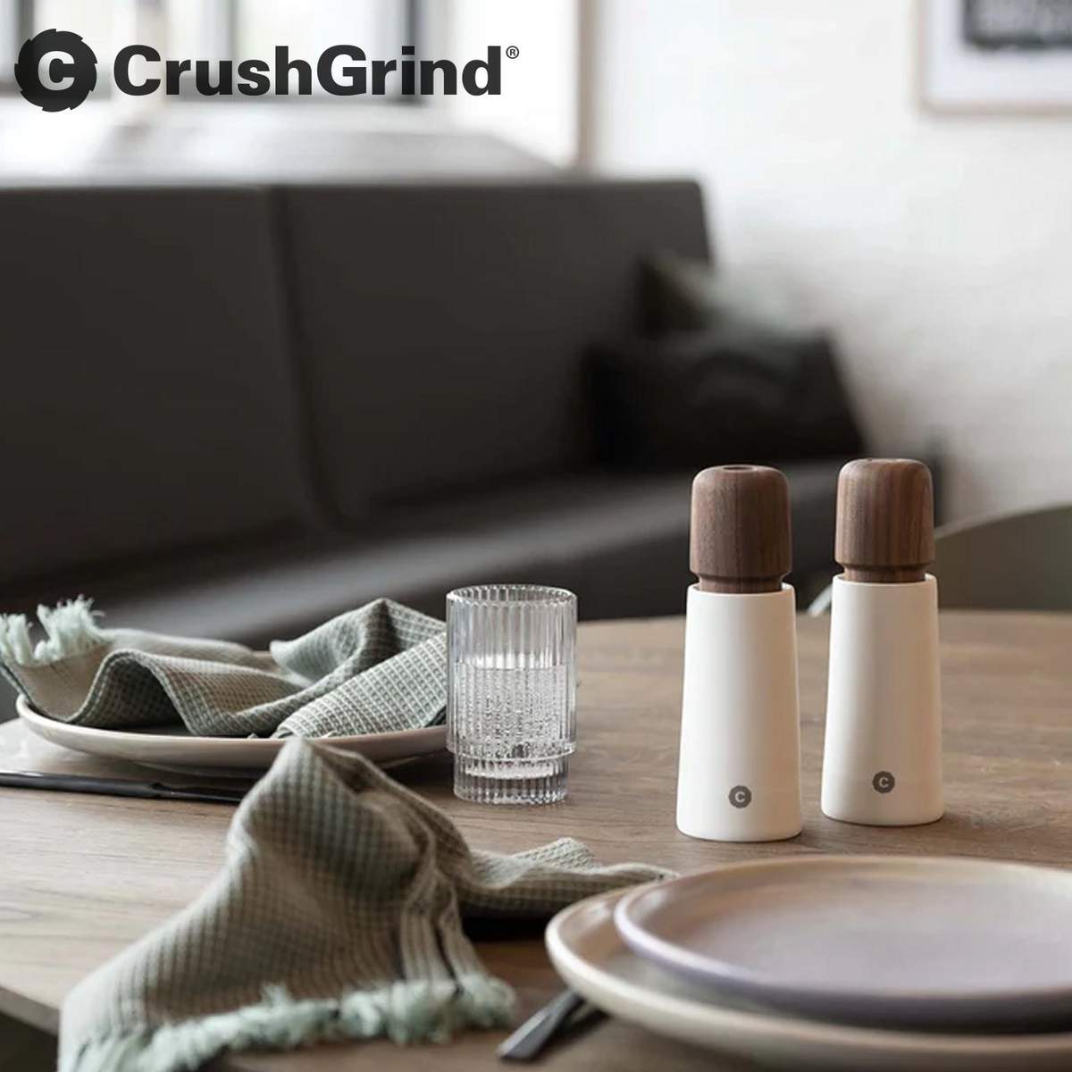 Set of 2 sale e pepe Stockholm in ceramica white CrushGrind CGSTO17WHPW - immagine 6