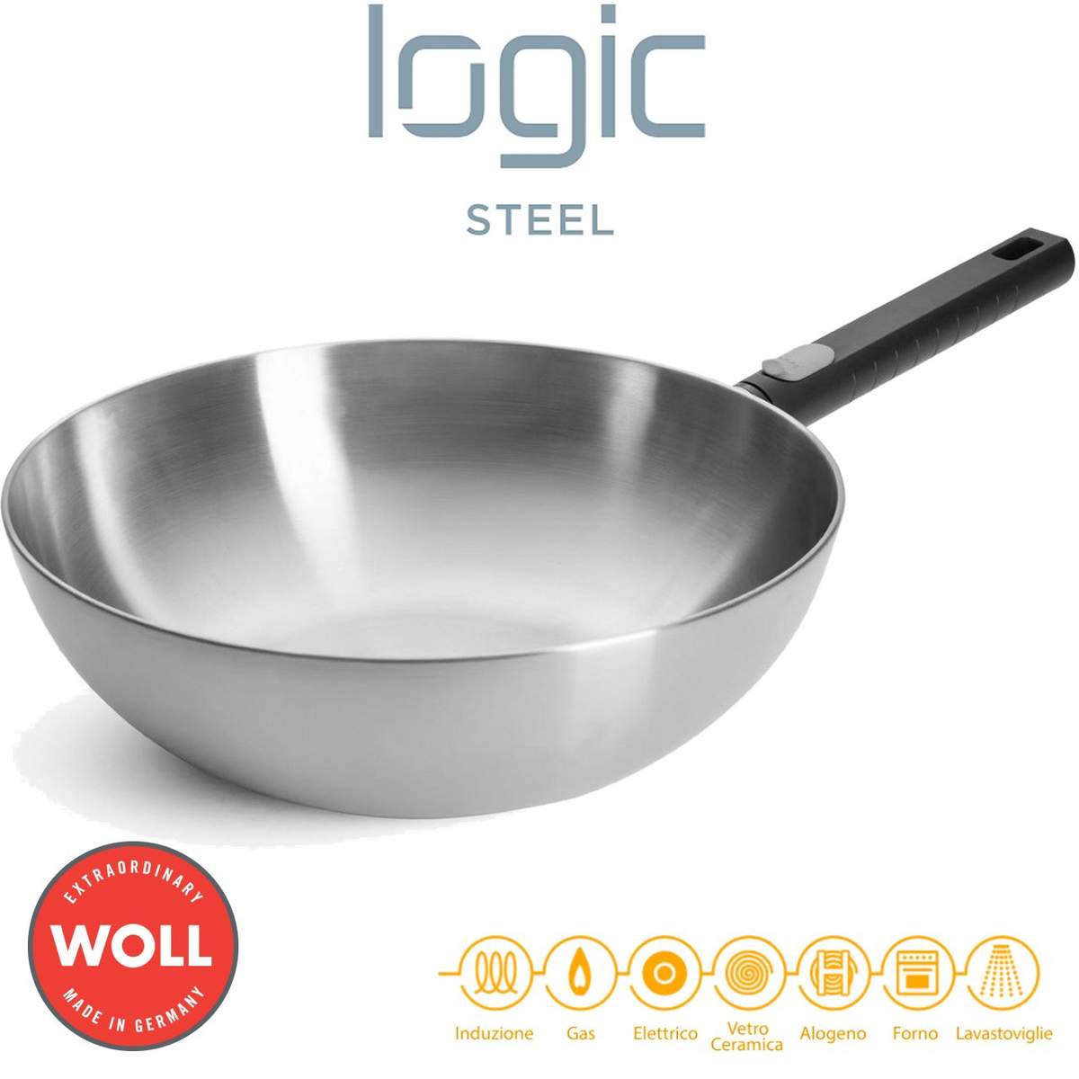 Padella Wok Woll Logic Steel 30 cm WLL 11030LCS - immagine 3