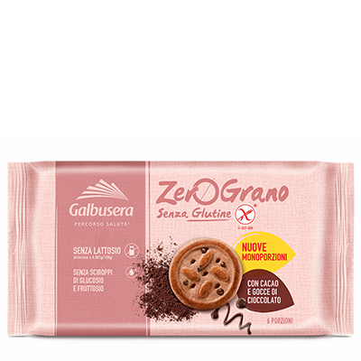 Biscotti con Cacao e gocce di CIOCCOLATO senza glutine e lattosio GALBUSERA 220gr - immagine 2