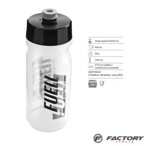 Borraccia BRN 600 ML trasparente nera