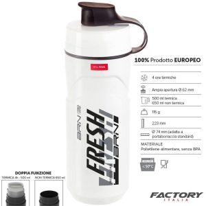 Borraccia Termica BRN fresh 500 ml bianca nera