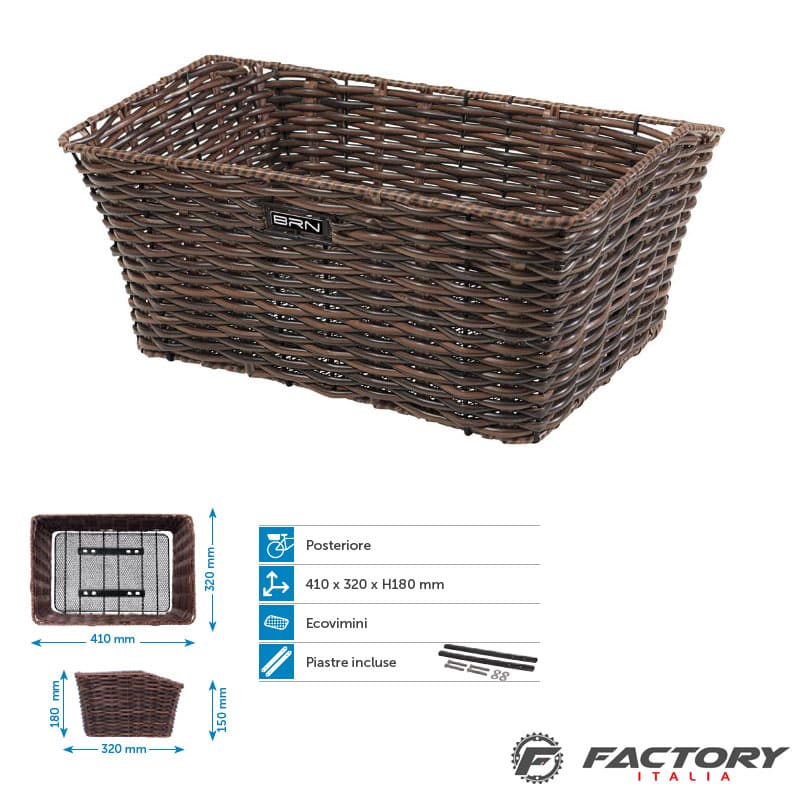 Cesto posteriore ecovimini BRN rettangolare Large - immagine 2