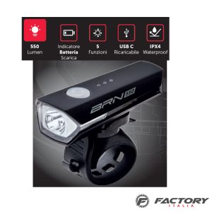 Fanale bici anteriore a 1 superled sirio 550