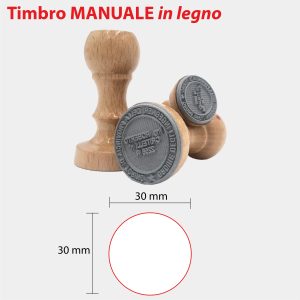 Timbro manuale in legno TONDO 30×30