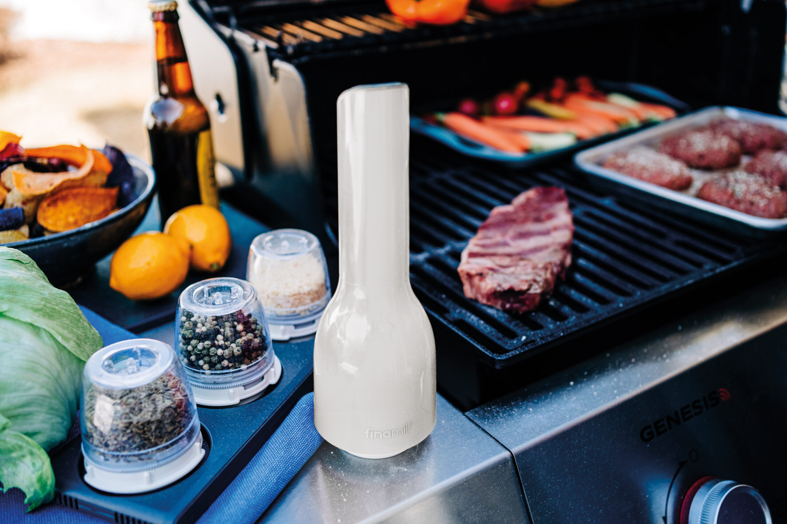 Macina sale, pepe, spezie a batteria – FinaMill bianco crema - immagine 7