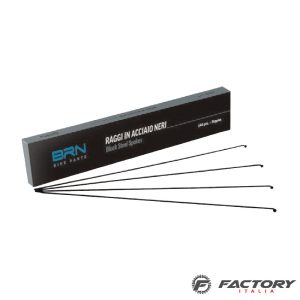 Raggi ruota bicicletta neri in acciaio misura 293 x 2 mm con nipples