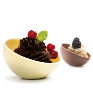 Stampo in policarbonato per Cioccolatini – Mezza Sfera grande con base ( cm