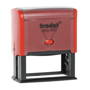 TRODAT PRINTY P3 4931 Timbro Autoinchiostrante Rettangolare Rosso Fuoco 70×30 mm Testo a 6-7 righe con Cartuccia Nera