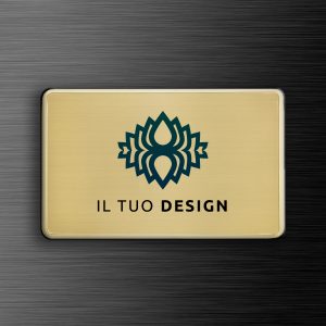 Targa in ottone satinato bordo lucido arrotondato