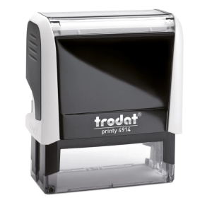 TRODAT PRINTY 4914 Timbro Autoinchiostrante Rettangolare Bianco Artico 64×26 mm Testo a 6-7 righe con Cartuccia Nera
