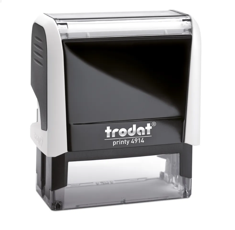TRODAT PRINTY 4914 Timbro Autoinchiostrante Rettangolare Bianco Artico 64×26 mm Testo a 6-7 righe con Cartuccia Nera