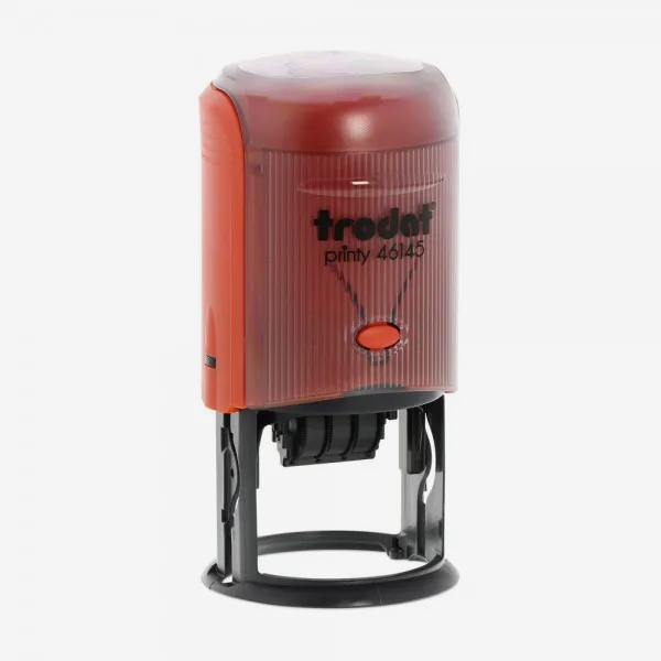 TRODAT PRINTY P3 46145 Timbro Autoinchiostrante Datario data italiana Rotondo Diametro Ø 45 mm con testo personalizzato sino a 6 righe e Cartuccia Nera - immagine 2