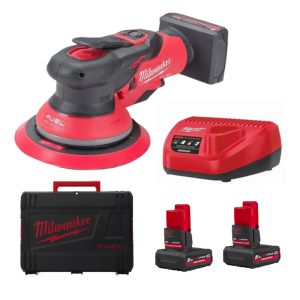 Milwaukee M12FROS5-502X LEVIGATRICE ORBITALE 12V 2 BATT. HIGH OUTPUT CARICATORE VALIGIA