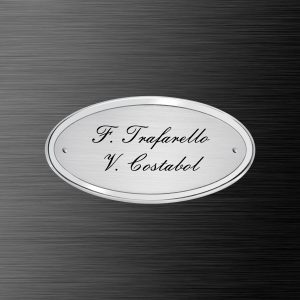 Targa Ovale alluminio satinato bordo lucido