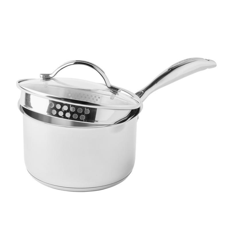 Casseruola 1 Manico in Acciaio inox & Coperchio cm Ø16 – Scanpan “STS”