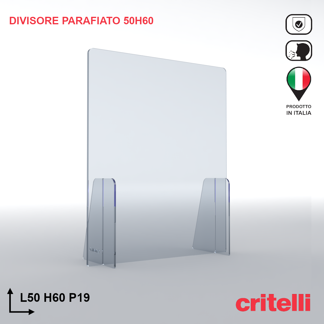 Divisorio parafiato di protezione 50X60 cm antiurto trasparente - immagine 2