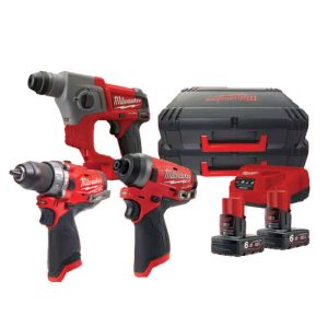 Milwaukee M12FPP3A-602X TRAPANO + TASSELLATORE + AVVITATORE 12V FUEL