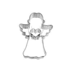Taglia Biscotto in acciaio inox – Angelo col Cuore cm 7