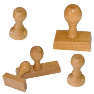 Timbro di testo Manuale in Legno/Ottone conf 5 pz  20×50